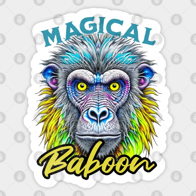 Magical Baboon Sticker by alcoshirts